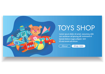 toys shop banner design for online shoping