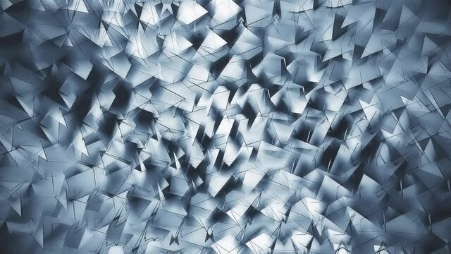 Low Poly Tech Abstract Background. Slow rotating triangles pattern. Looped video.