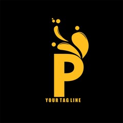 Luxurious and Minimalist P Letter Logo Design Icon, Editable in Vector Format in Black and White Color. suitable for the beauty salon logo