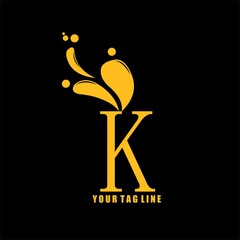 Luxurious and Minimalist K Letter Logo Design Icon, Editable in Vector Format in Black and White Color. suitable for the beauty salon logo