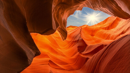 Antelope Canyon Arizona USA - abstract background. Travel concept