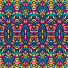 Vector seamless pattern ethnic tribal colorful print
