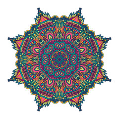 Naklejka premium Abstract geometric floral mandala colorful seamless pattern ornamental.