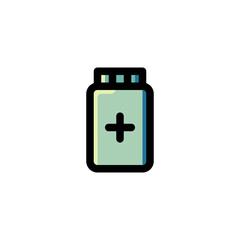 Drugs Medical Outline Icon Logo Vector Illustration.