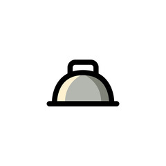 Cloche Restaurant Outline Icon Logo Vector Illustration.