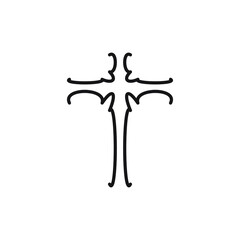 Christian Cross Icon In Trendy Design Vector Eps 10