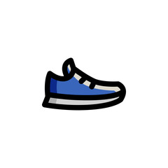 Sport Shoes Outline Icon Logo Vector Illustration.