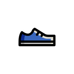 Casual Shoes Outline Icon Logo Vector Illustration.