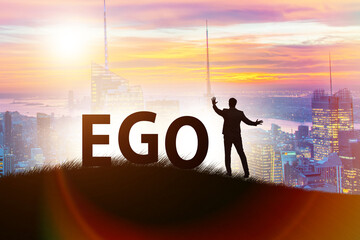 Concept of ego with businessman