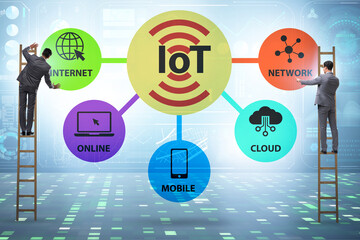 Internet of Things IOT concept with businessman