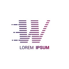 alphabet logo template with fast stripes lines purple gradient and hidden mesage