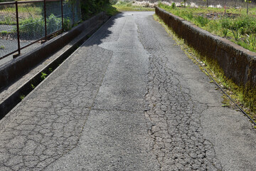 Fototapeta na wymiar Image ofCracked asphalt road
