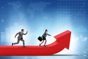 Obraz premium Business people in economic growth concept