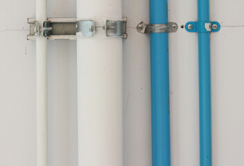 Pvc pipe attached on cement wall