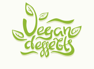 Vegan desserts lettering