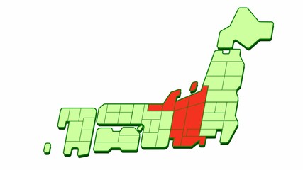 簡略した日本地図