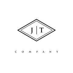 initial JT logo design vector