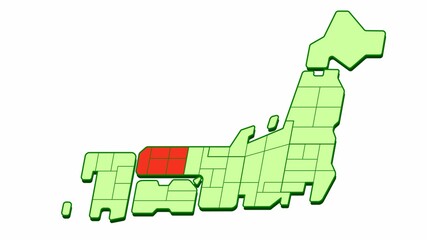 簡略した日本地図