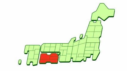 簡略した日本地図