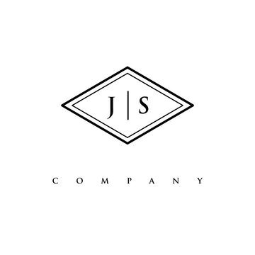 initial JS logo design vector