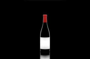 Wine bottle on background. Product packaging brand design. Mock up drink with place for you label and text.