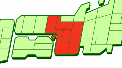 簡略した日本地図