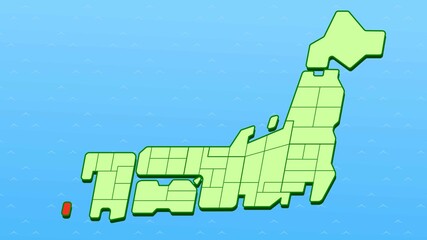 簡略した日本地図