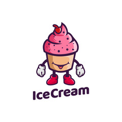 ice cream strawberry waffle cone