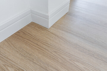 wood floor with white wall - 431265588