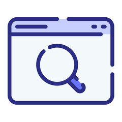 search seo browse web single isolated icon with dash or dashed line style