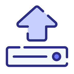 upload arrow up uploading single isolated icon with dash or dashed line style