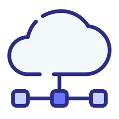 cloud internet connection network single isolated icon with dash or dashed line style