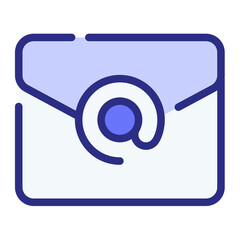 email internet message mail single isolated icon with dash or dashed line style