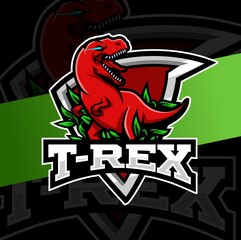 red trex esport logo mascot