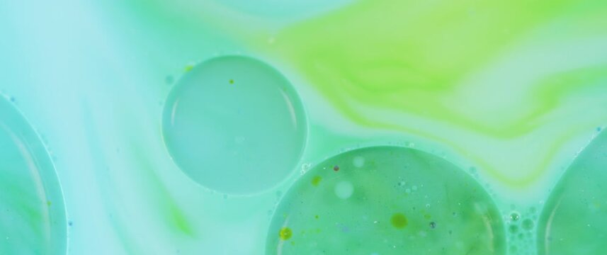 Macro Textures with Vibrant Neon Color Palette. Abstract Background Made with Oil Mixed with Colored Dye, Ink, and Paint.