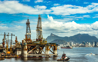 Oil industry concept. Oil production in Brazil.
