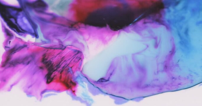 Macro Textures with Vibrant Neon Color Palette. Abstract Background Made with Oil Mixed with Colored Dye, Ink, and Paint.