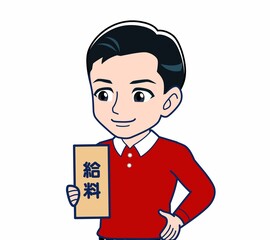 赤い服を着た男性