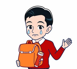 赤い服を着た男性