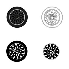 set of car wheel vector on white background - 431269118
