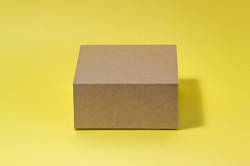 Eco box on yellow background.