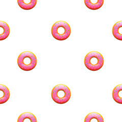 Seamless Pattern Abstract Elements Donut Food Vector Design Style Background Illustration