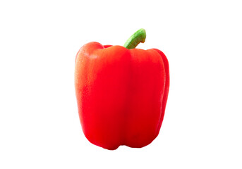 sweet fresh red pepper or Bell pepper (capsicum) isolated on white background With clipping path, Full depth of field, front view.