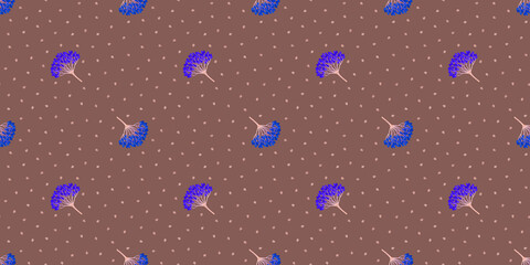 Seamless geometric pattern with viburnum berries. Repeat botanical pattern. Vector illustration.