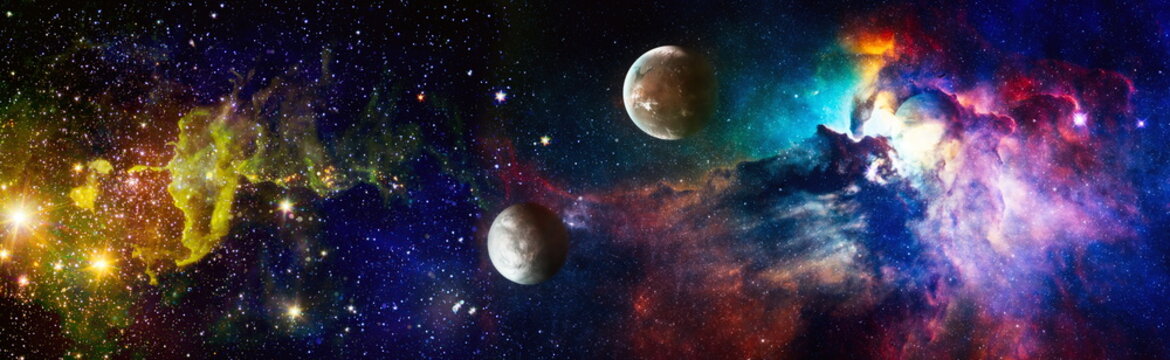 Mystical beautiful space. Unforgettable diverse space background. Elements of this image furnished by NASA