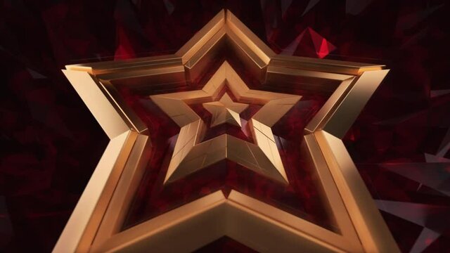 9 MAY victory day 76 Background - Order of the Patriotic War, gold star of the first class. 1941-1945. Red Star, World War II. Background, Poster, Battle, victory, USSR - 3D rendering