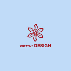 Ruby Red Flower Logo Abstract Creative Design Vector Art EPS10