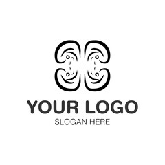 Simple Abstract Black Logo Vector Design Isolated on White EPS 10