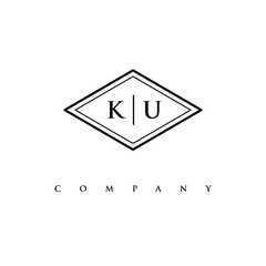 initial KU logo design vector