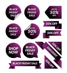 Fototapeta premium Set of promotion sale label vector